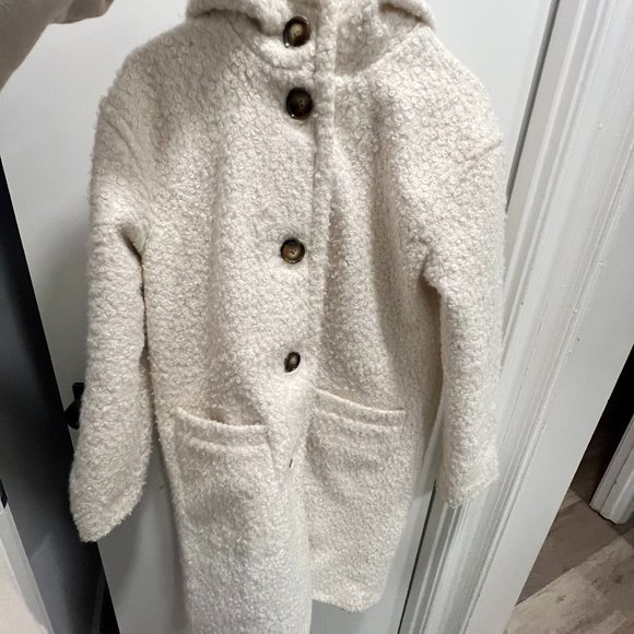 White Sherpa Coat - Picture 1 of 8